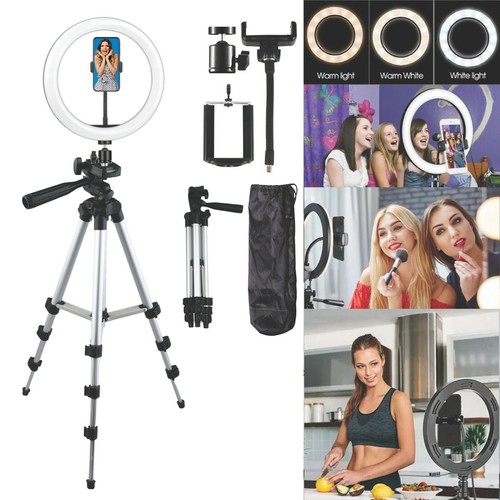 10" LED Selfie Ring Light with Tripod Phone Holder Stand For Makeup Live Stream