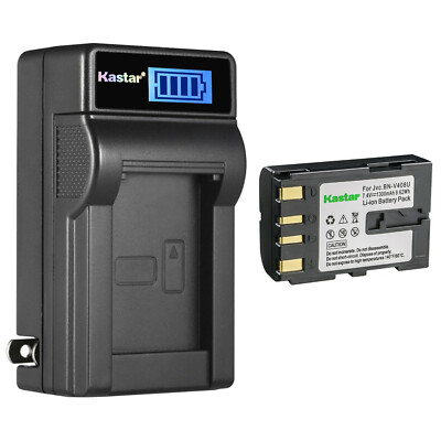 Kastar Battery LCD Wall Charger for BN-V408 & JVC GR-D200US GR-D220 GR-D225