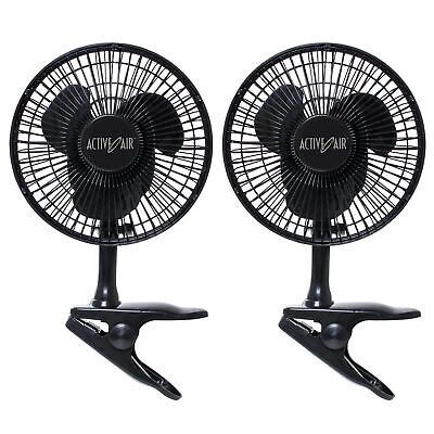 Active Air HORF6 6in Clip-On 5W Brushless Motor Hydroponic Grow Fan, 2 Pack