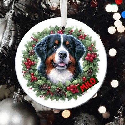 Personalised Bernese Mountain Dog Christmas Decoration - Xmas Tree Ornament