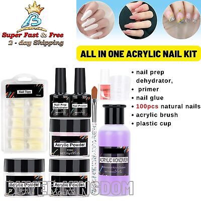 All in One Acrylic Nail Kit With Acrylic Powder Liquid Monomer Prep Dehydrator