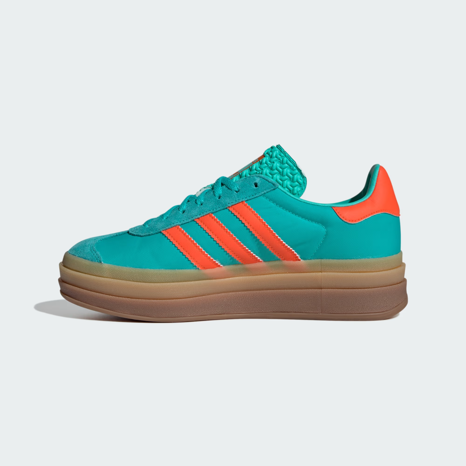 Pre-owned Adidas Originals Adidas Women's Originals Gazelle Bold Platform Shoes In Mint And Orange
