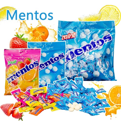 50 Pieces Mentos Candy Chewy Mint Cool and Fruit Favor Fresh