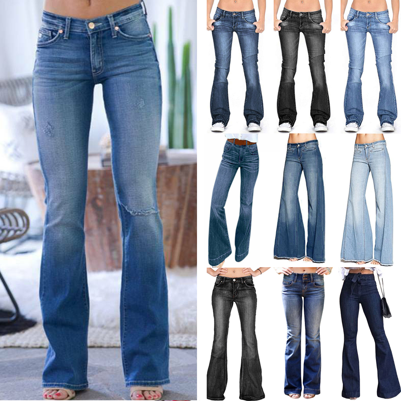 stretch denim flare jeans