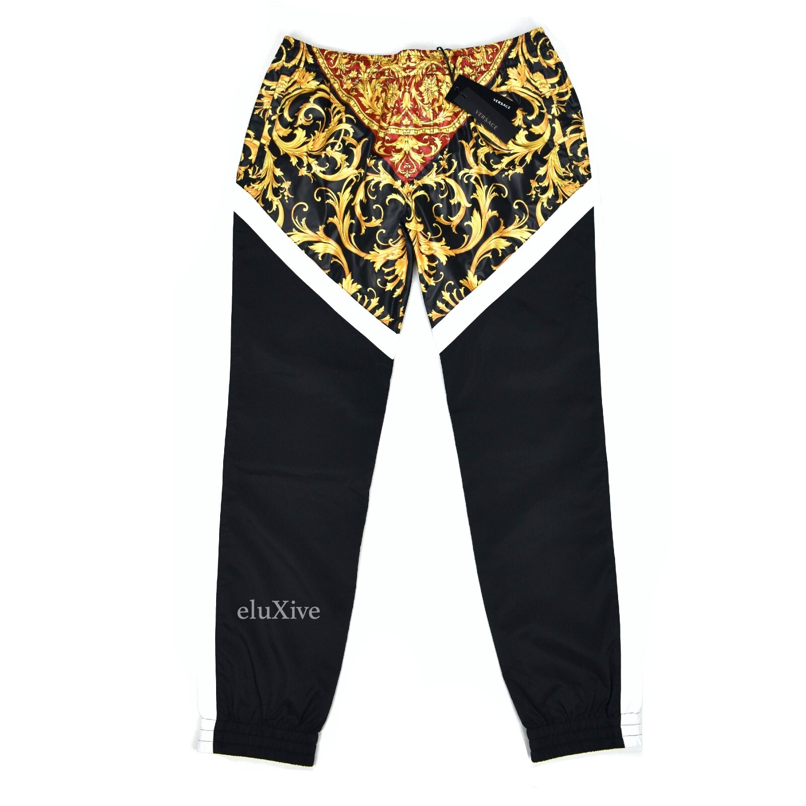 VERSACE BLACKパンツ NWT $825 Versace Black Iconic Barocco Print Track Pants Mens