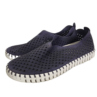 Isle Jacobson Women s Blue EUR 42 US 11.5 Hornbak Tulip Perforated Loafers
