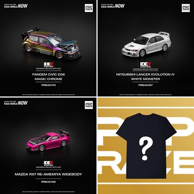 POP RACE INDONESIA DIECAST EXPO 2024 EDITION SET CIVIC PANDEM LANCER EVO IV RX7