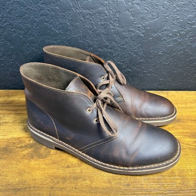 Clarks Bushacre 2 26082286 Brown Beeswax Leather Chukka Boots Mens 9 M