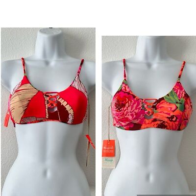 NWT Maaji Reversible Floral Bikini Swimsuit Top Size Small