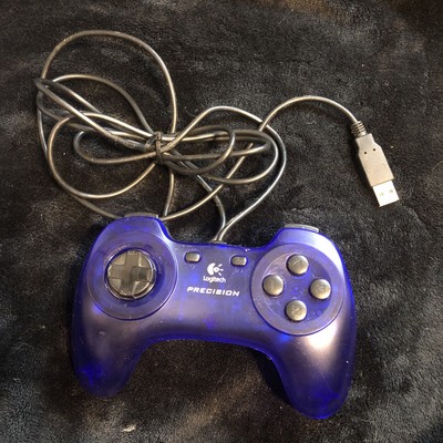 Logitech Precision Controller G-UG15 Wired Universal USB PC Gamepad Clear Blue