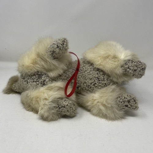 Vintage 1950&rsquo;s Rubber Face Plush Poodle Toy Rabbit Fur Plush Stuffed Dog