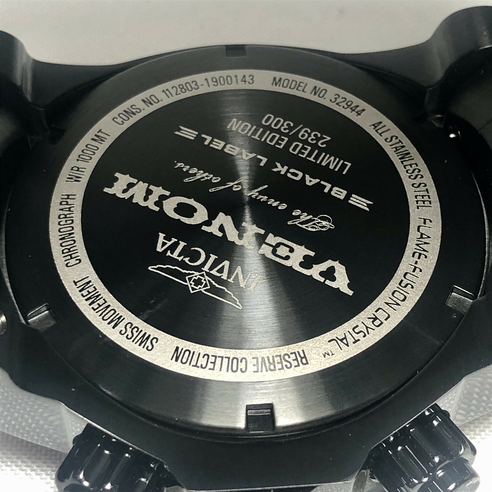 Pre-owned Invicta 32944 54mm Black/green Venom Black Label W/ 4-piece Band Set