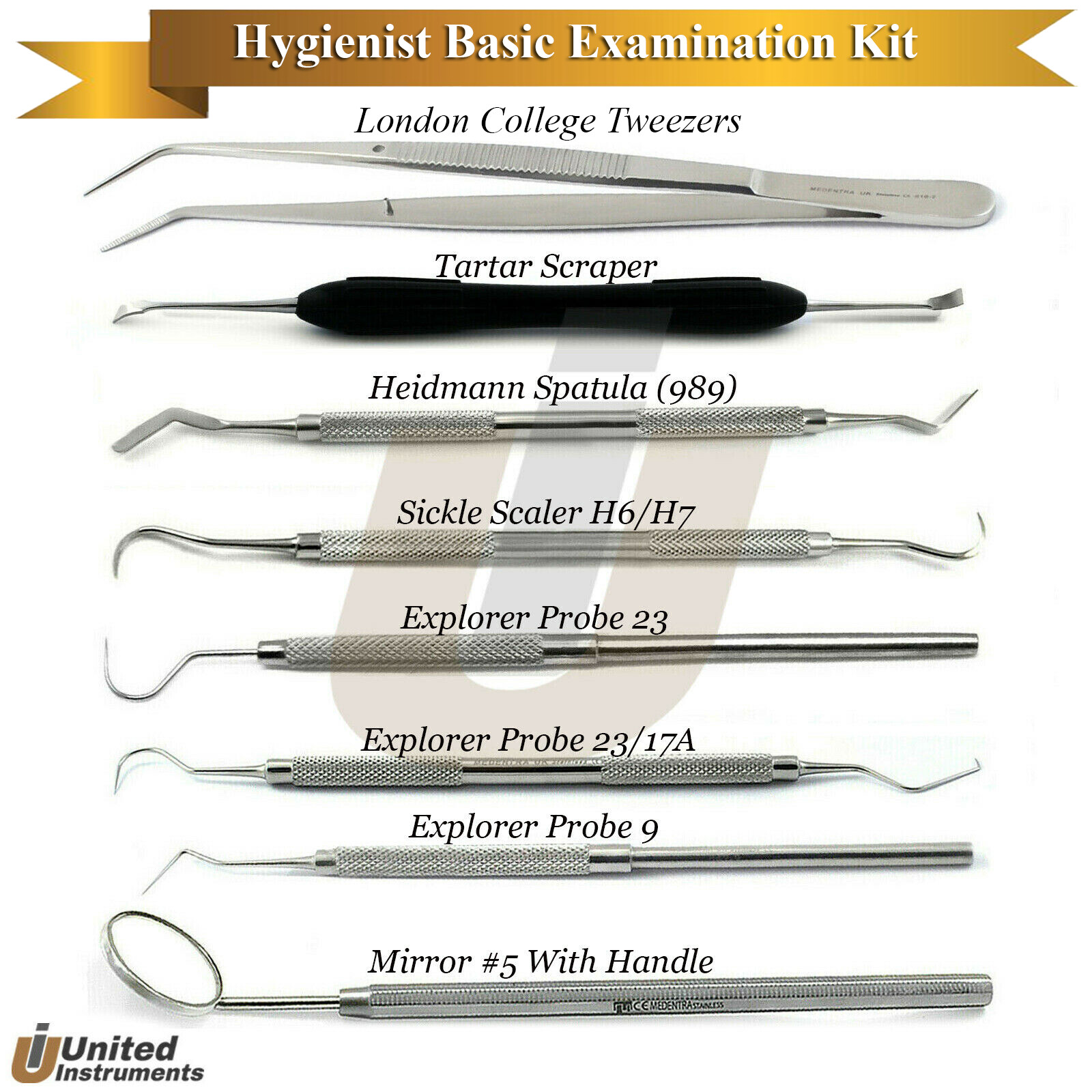 Dentists Hygienist Pick Tools Explorer 23 Tartar Probe 9
