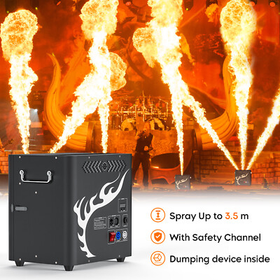 UKing 300W 3-Head Fire Thrower Machine DMX Projector Stage Flame Effect Party DJ
