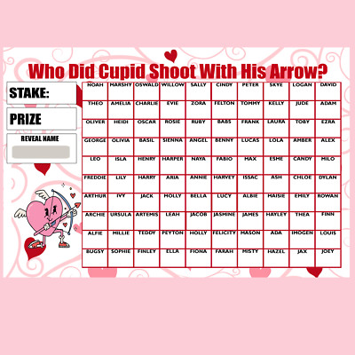 Fundraising Scratch Card Who Did Cupid Shoot Valentines Fayre Party A4