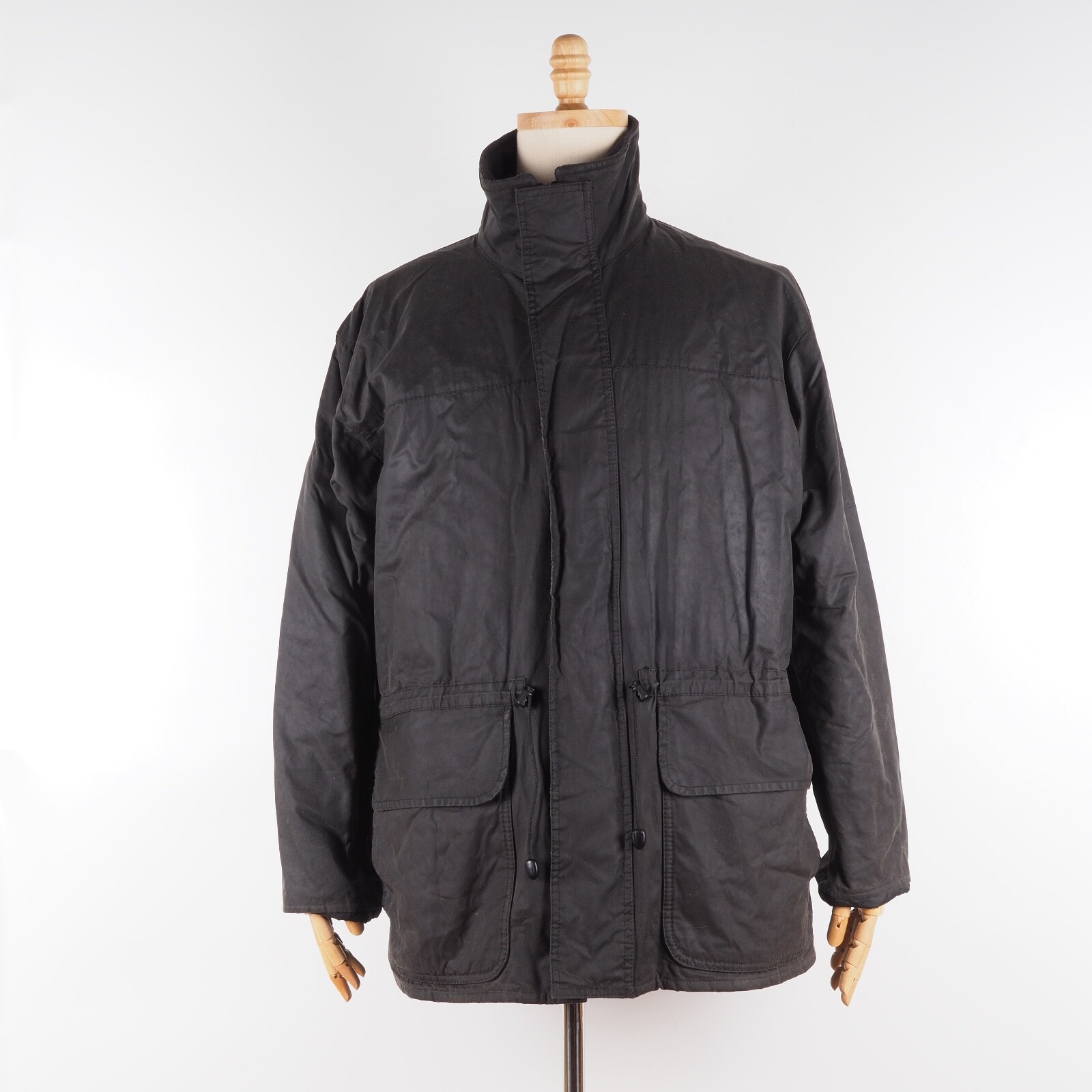 Barbour Men's A1506 Polarwax Fleece Lined Black Waxed Coat Barbour Men's A1506 Polarwax Fleece Lined Black Waxed Coat