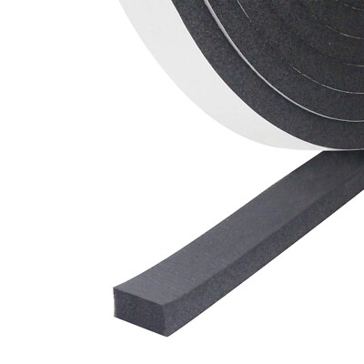 Foam Strips with Adhesive, 1 X 3/4 Inch Thick, Neoprene Weather Stripping Foam