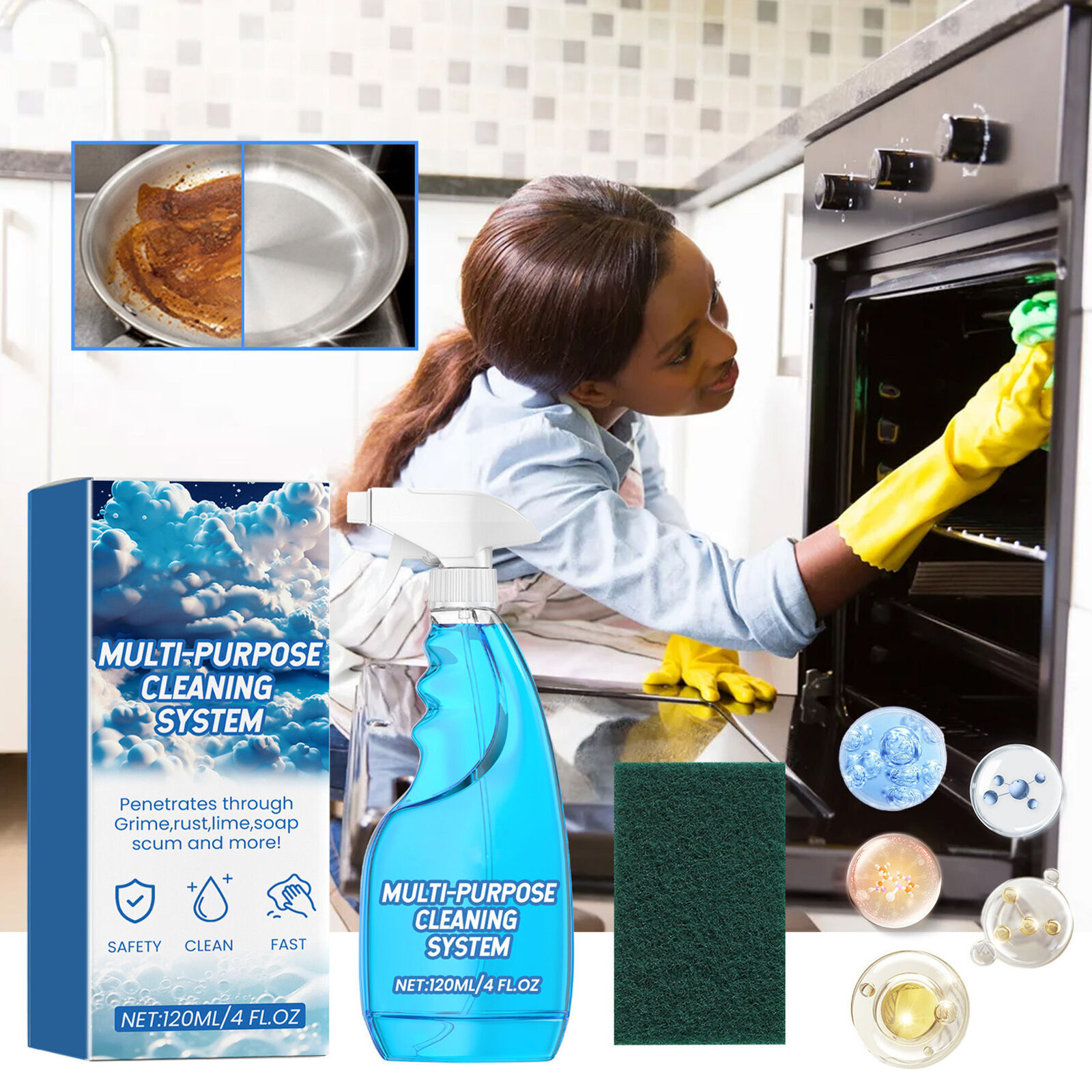 Splash Spray, 120ml Splash Spray All Purpose Cleaner, Splash Spray Foam Cleaner