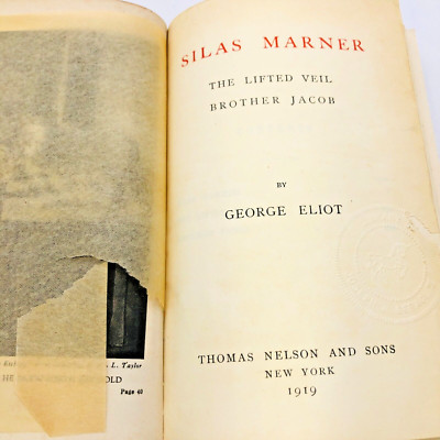 George Eliot's Works Vol VI Silas Marner, The Lifted Veil, Brother Jacob 1919