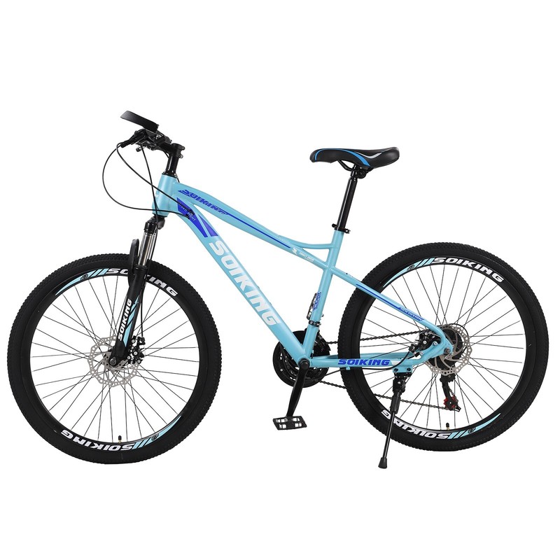 26 Inch Mountain Bike With 21 Speed Dual Disc Brakes  Suspension Non-slip