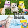 Hand Painted Cat Squishy Toys， Ultra Soft Kitty Squeeze Fidget Toys for Stress Relief ,Kawaii Squishies Sticky Animal Toys for Adults Kids,Decompression Sensory Balls Toys