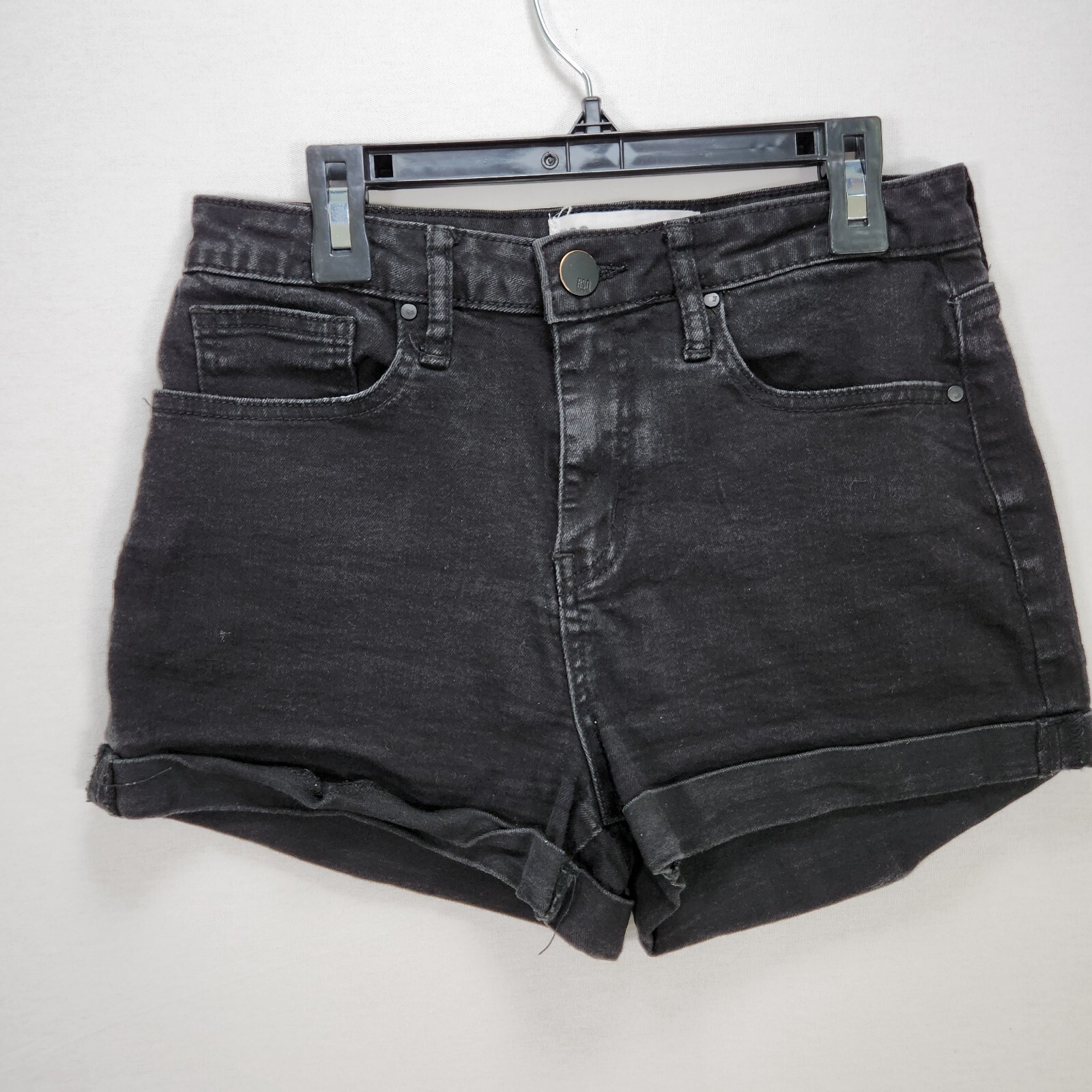【EEUN】Black Ash Denim Shorts RSQ Jean Shorts Size 9 Black Denim Sunset High Rise Cuffed