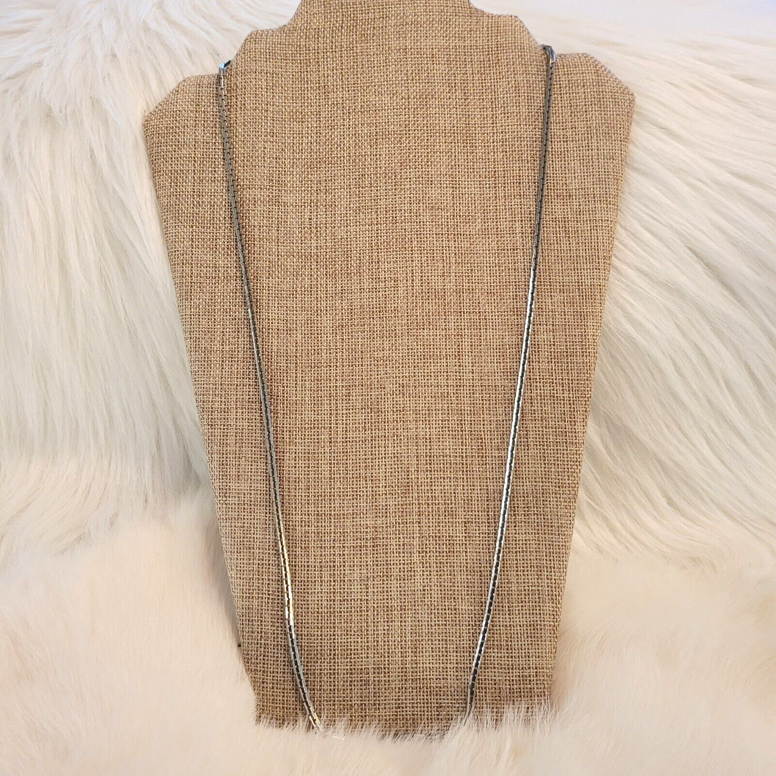 Vintage Nakagawa SN Necklace Minimalist Signed Silver Tone