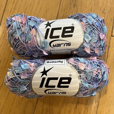 Ice Yarns Butterfly Flag Accent Yarn - 50g / 150 m - #26093 Blue Pink x 2
