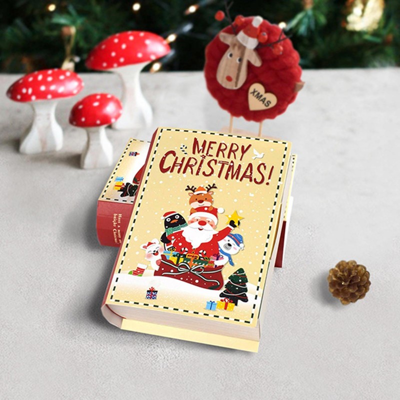 5PCS Christmas Boxes DIY Assembly for Candy Gift Books Toys Cookies Decorative