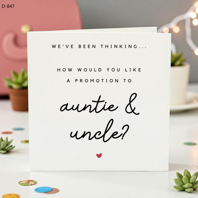 Auntie and Uncle Pregnancy Announcement Card Promotion to Auntie Uncle New Baby