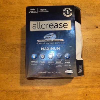 AllerEase Waterproof Allergy Bed Bug Zippered Mattress Protector Twin NIB 14 