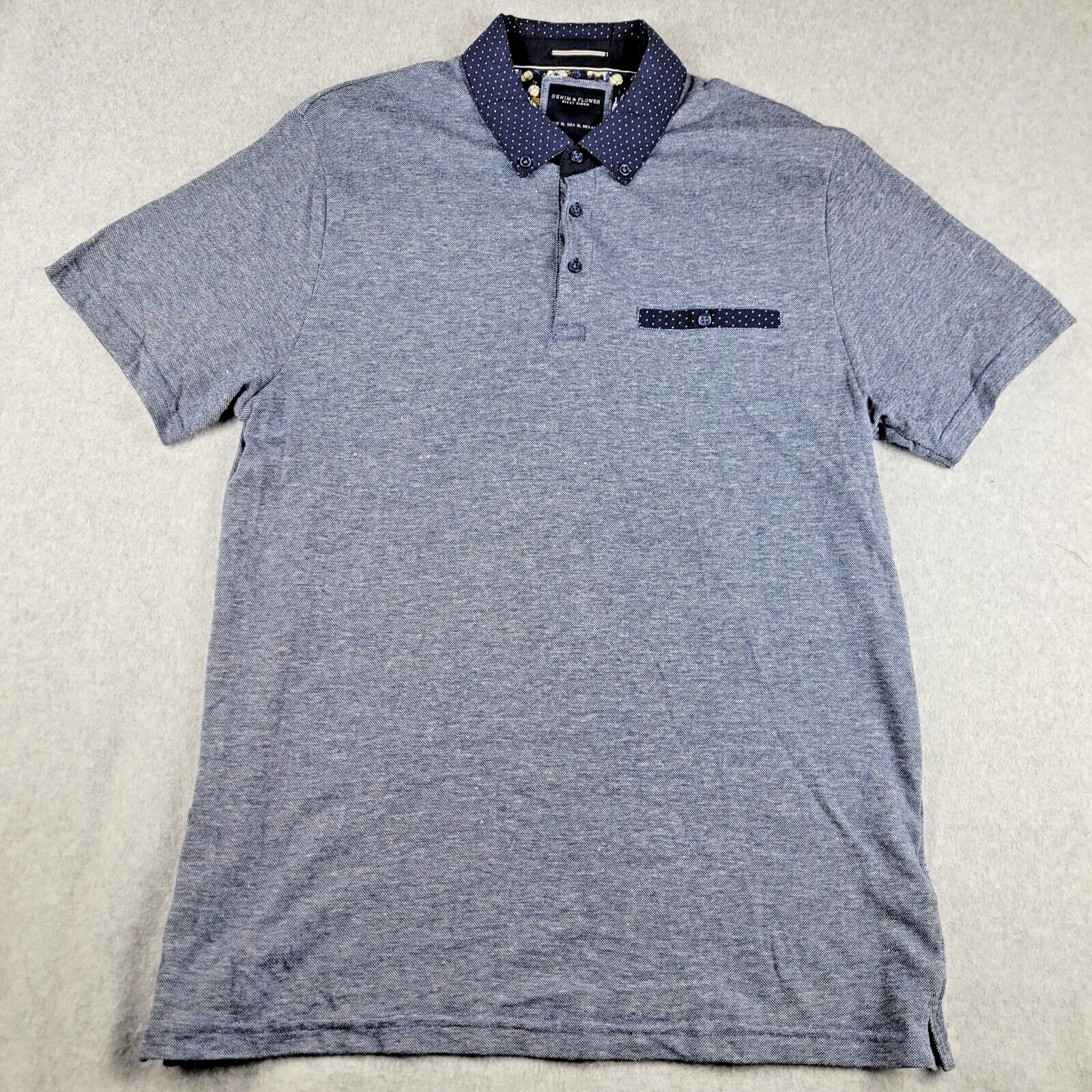 Denim and top flower polo shirts