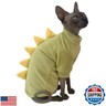 Dinosaur Sphynx Cat Clothes, Soft Polar Fleece Sweater for Cat, Elastic Pet Clothes Thick Winter Warm Outfit for Hairless Cat, Devon, Cornish, Small Dogs Apparel with Sleeves (Green, Large)
