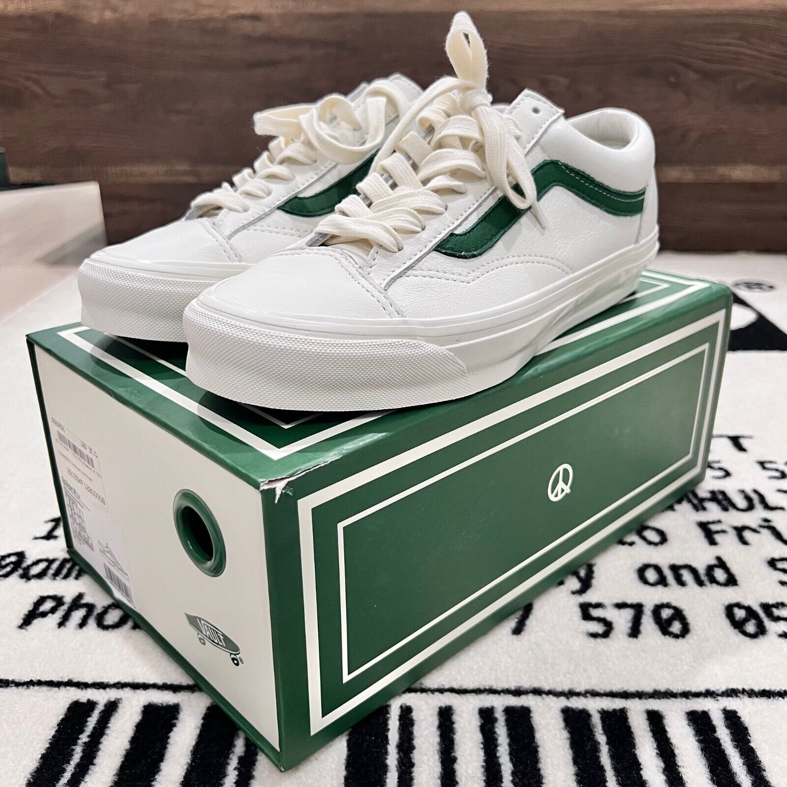 Vans X Museum of Peace and Quiet OG Style 36 LX 'White Green' Leather Low Shoes | eBay Vans X Museum of Peace and Quiet OG Style 36 LX 'White Green' Leather Low Shoes | eBay