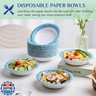 MUCHII 12 Oz Paper Bowls 200 Counts Disposable Bowls, Printed Soak Proof Small Bowls for Breakfast, Lunch, and Dinner Meals
