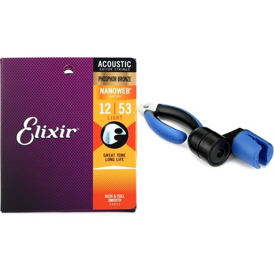 Elixir Strings 16052 Nanoweb Phosphor Bronze Acoustic Guitar Strings with String