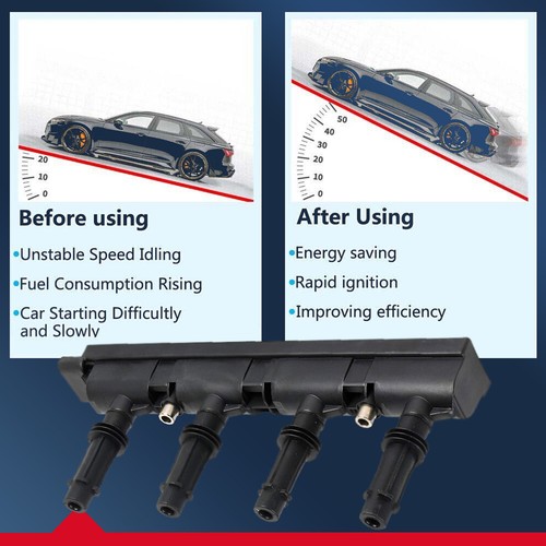 Ignition Coil + 4pcs Iridium Spark Plugs For 1.4L Buick Chevy Cruze Sonic UF669