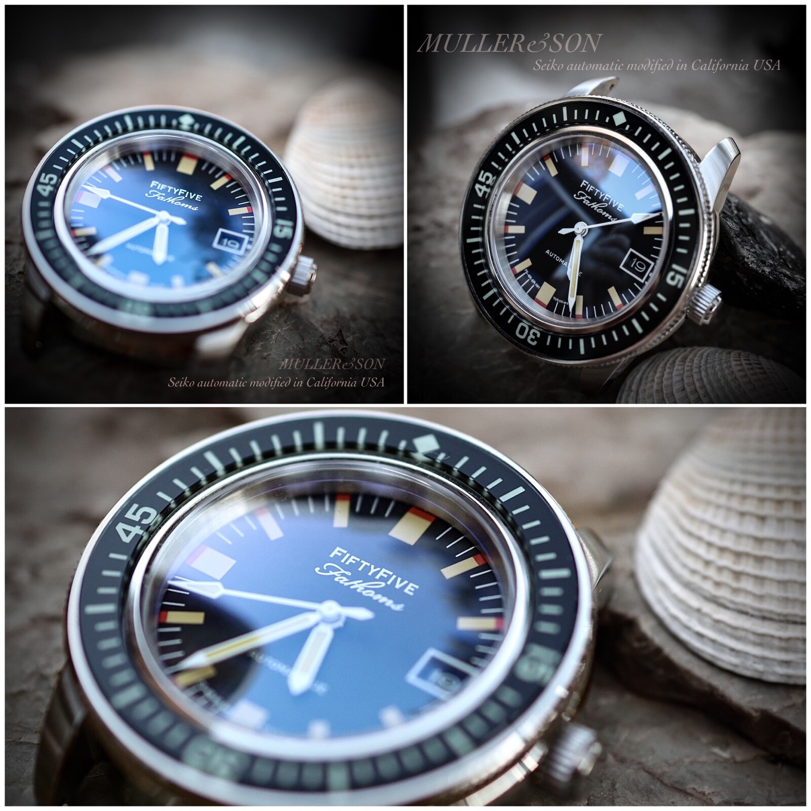 Pre-owned Müller&son Watch "barakuda" Awesomemod Made From Seiko Snzh Fifty Five Fathoms