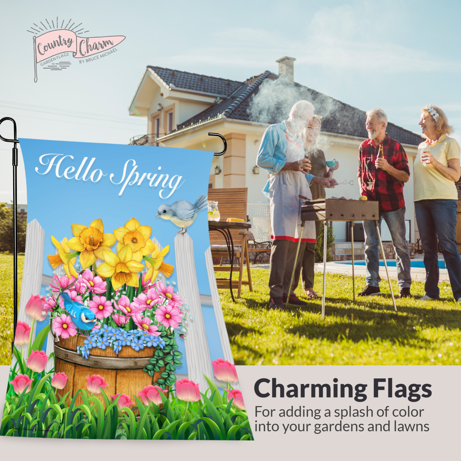 Garden Flags (Set of 10) 12x18 Inch Double Sided Yard Flags Seasons Holidays