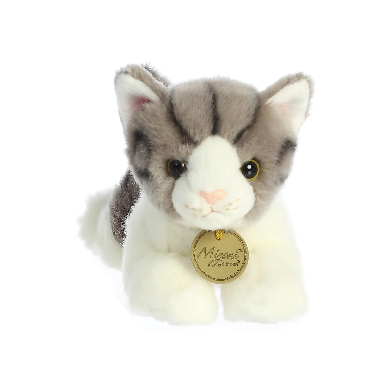 Aurora® Adorable Miyoni® Gray Tabby Cat Plush Stuffed Animal Toy All Ages