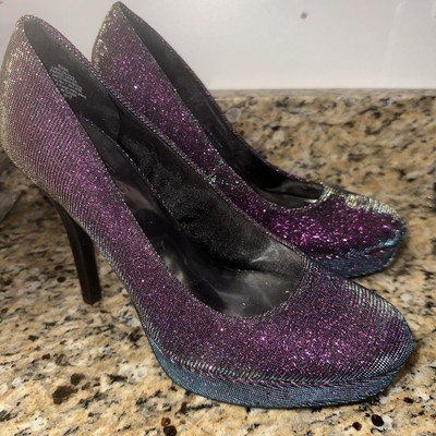 9 & CO. JJWILDLOVE Shimmering Metallic Multi  Platform Stiletto Heels US 8.5