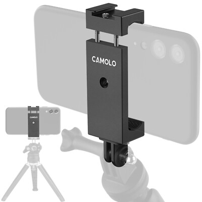 Metal Phone Mount Tripod Head Adapter w/ Cold Shoe Bracket For Gopro Accessories
