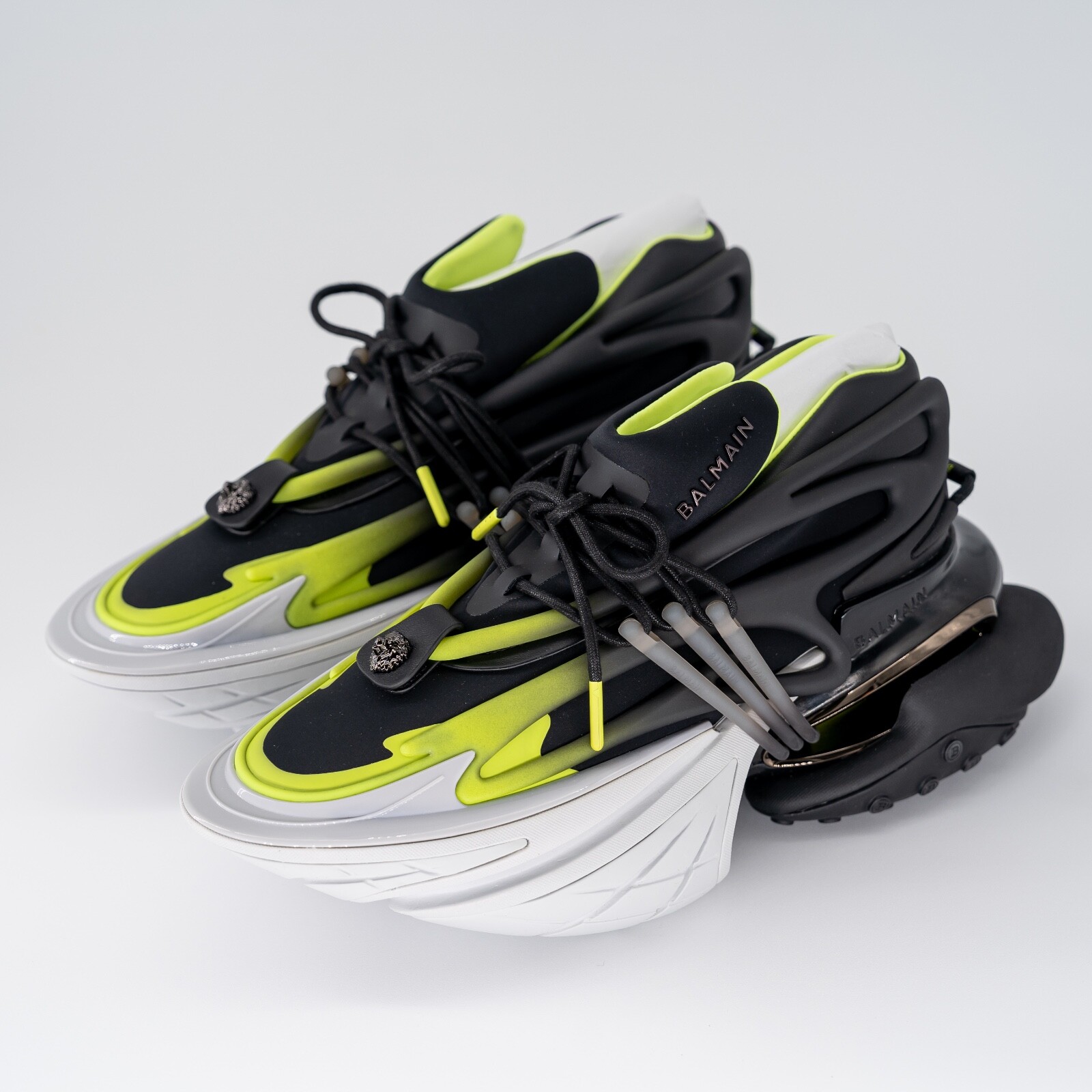 size 44/ US 11 - Balmain Unicorn Black Green White Sneakers