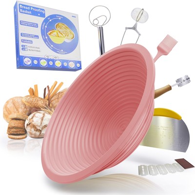 Sourdough Bread Baking Supplies Set, Sourdough Bread Guard Basket, 9'' Round B...