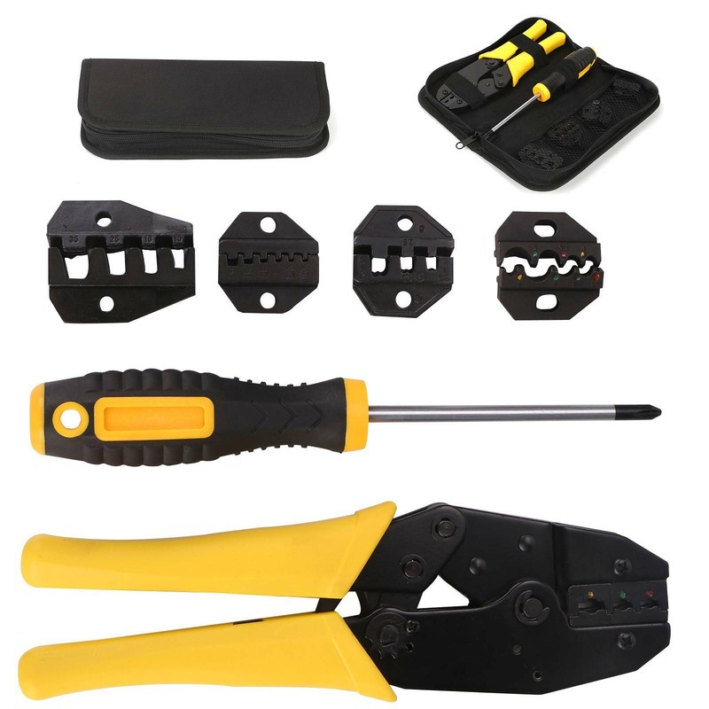 Crimpzangen Satz Crimzange Aderendhülsen Kabelschuhe Zange Presszange 0,5-35 mm²