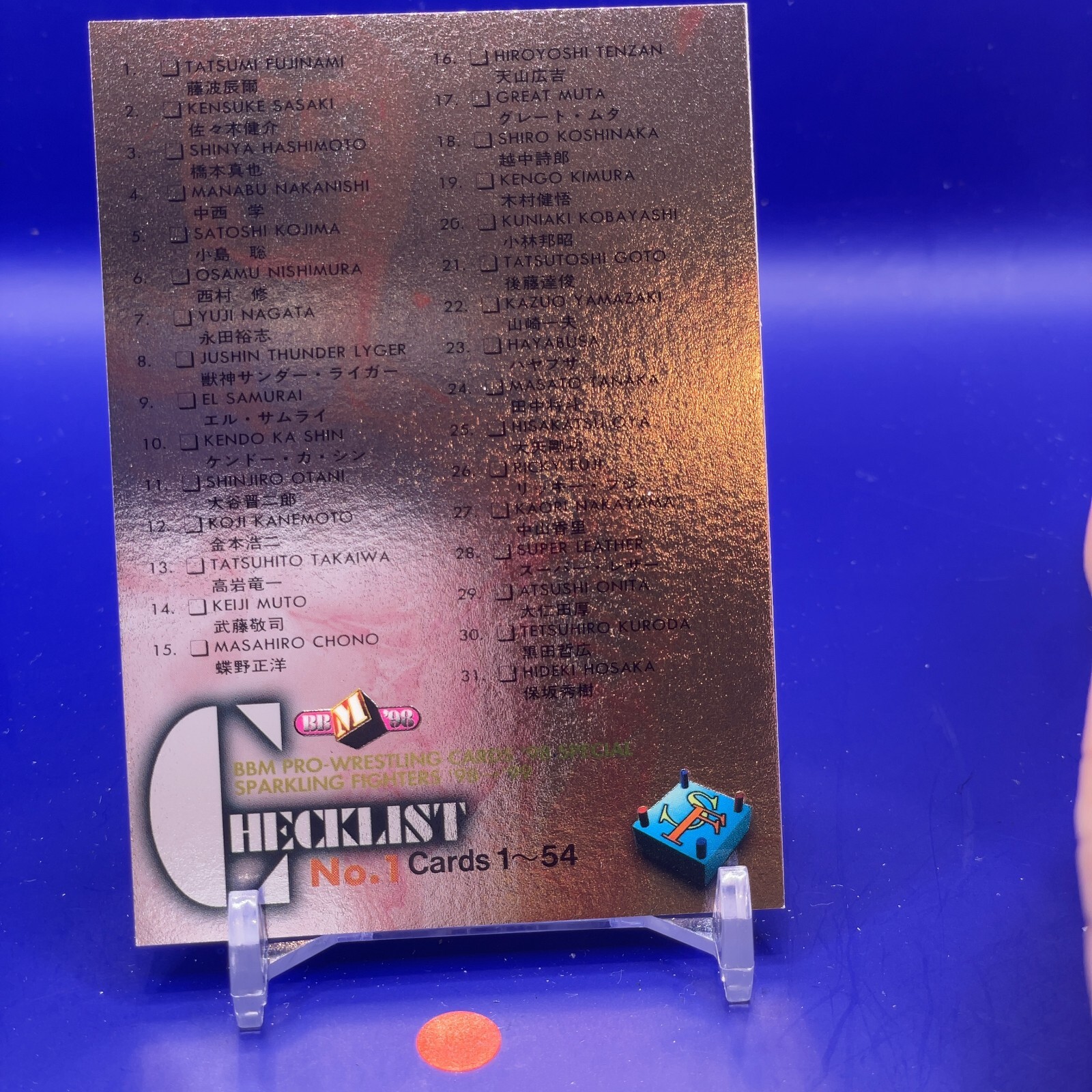 Check List No.1 - BBM pro wrestling Trading Card 1998 Japan