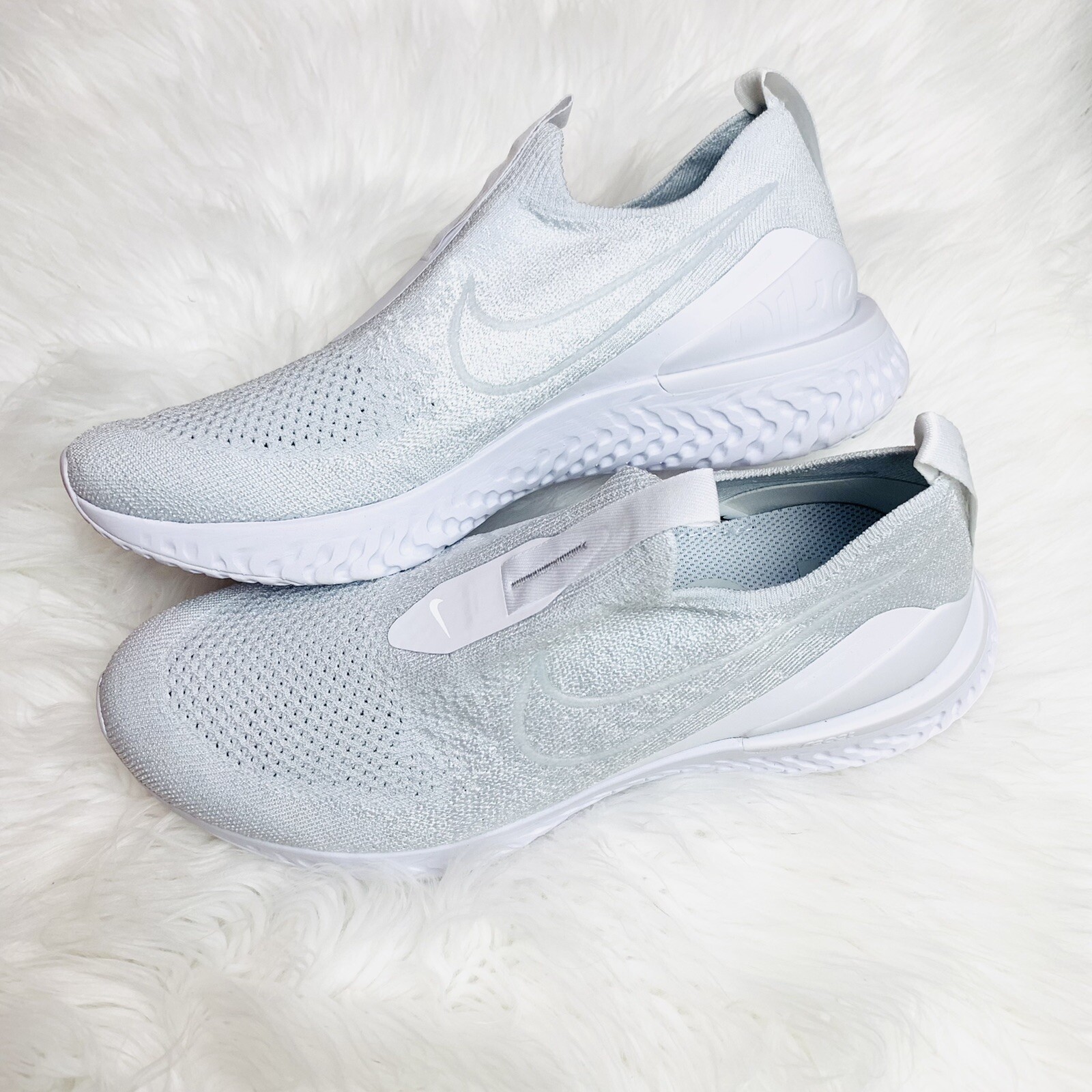 nike epic phantom react flyknit white pure platinum
