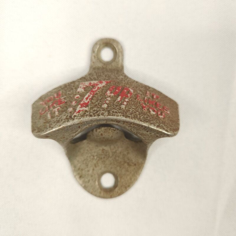 Vintage 7Up Wall Mount Bottle Opener Starr X Cast  Made in USA