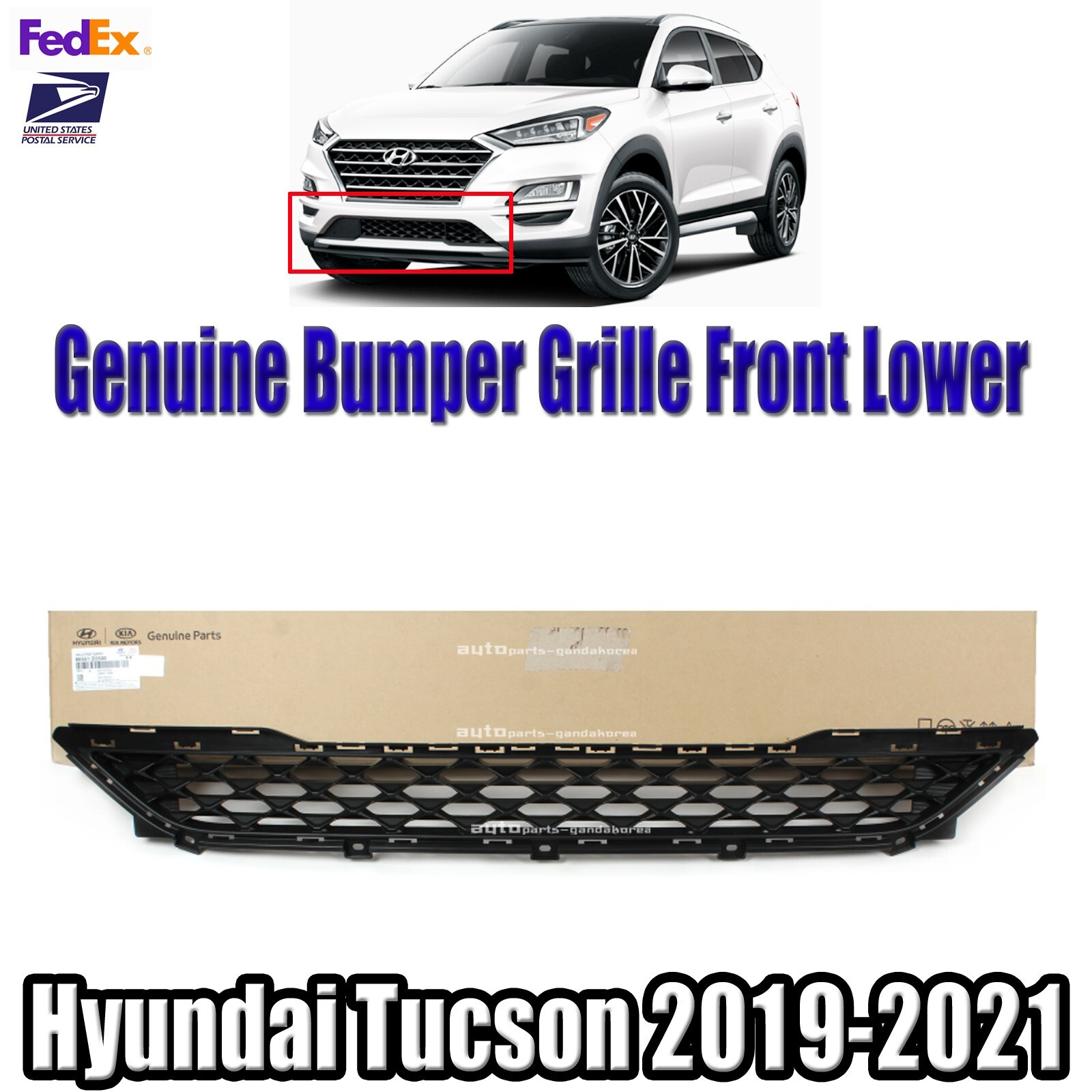 Fedex⭐FREE Genuine Front Bumper Grille Lower For Hyundai