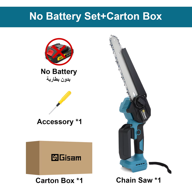 8 Inch Brushless Electric Chainsaw Cordless Portable Electric Saw Woodworking Po